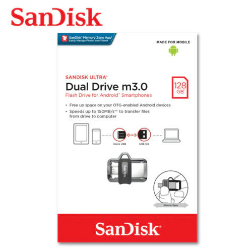 SanDisk Ultra Dual Drive m3.0 |16GB|32GB|64GB128GB Android USB Flash Drive