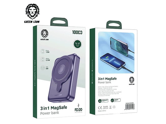 Green Lion 3 in 1 Magsafe Power Bank 10000mAh PD 20W