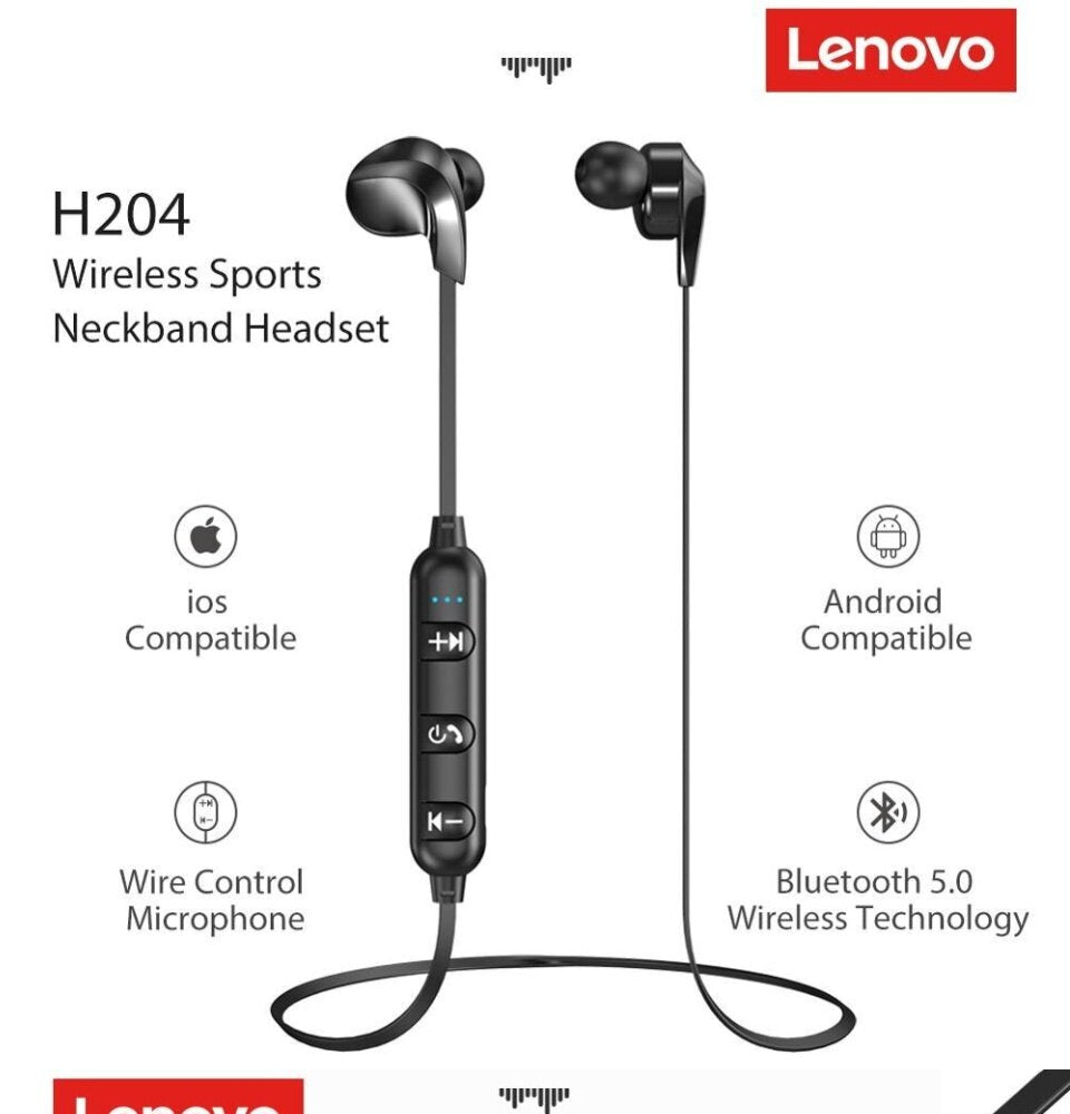 Lenovo H204 Magnetic Wireless Earphone Neckband