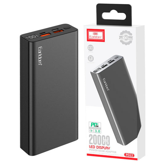 EARLDOM PD22 20000MAH 20W POWER BANK - BLACK