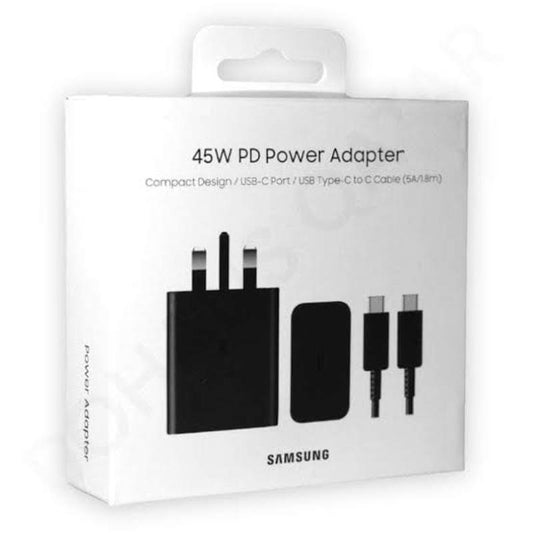 Samsung 45W ( with cable)  3 Pin or 2 pin original Power Adapter 1.8M C2C Cable Black