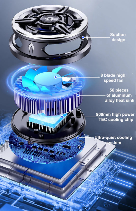 RETRACK SL13 Mobile Semiconductor Refrigeration Cooling Fan Radiator Magnetic Cooler 1 Fan Ergonomic Cooling Pad  (Black)