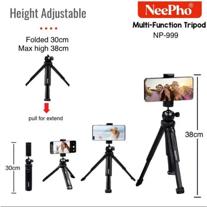 Tripod Neepho Np-999 Multi Function Tripod Handheld Extendable Selfie Stick Tripod Stand for Phones Gopro Camera