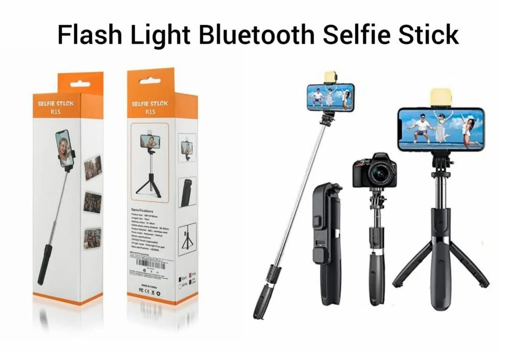 R1S 3 in 1 Bluetooth Remote Control Tripod Selfie Stick